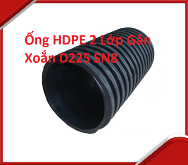 Ống HDPE 2 lớp gân xoắn D225