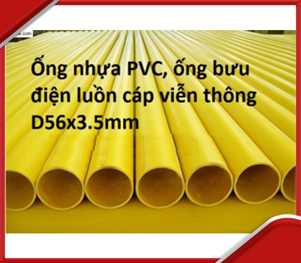 Ống nhựa PVC, ống bưu điện luồn cáp viễn thông D56x3.5mm