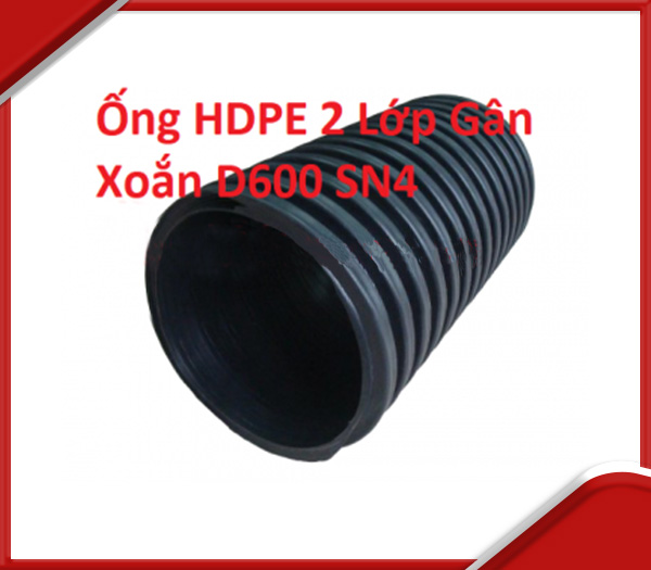 Ống HDPE 2 lớp gân xoắn D600